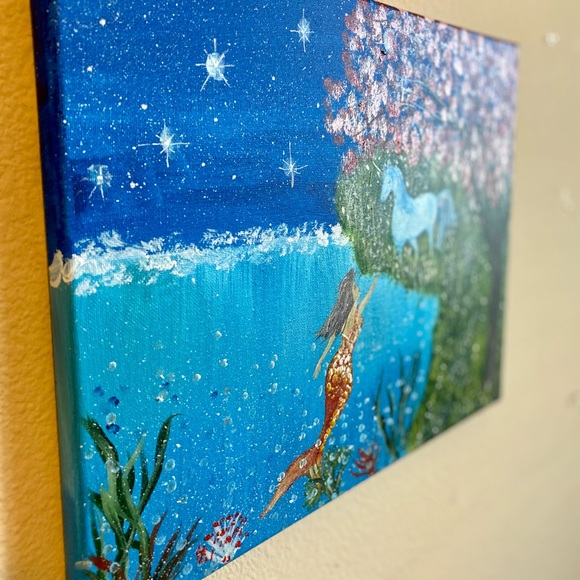 Unicorn and mermaid painting - Picture 3 of 4